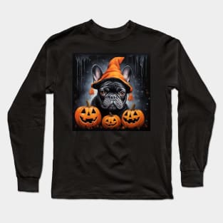 Halloween Black French Bulldog Long Sleeve T-Shirt